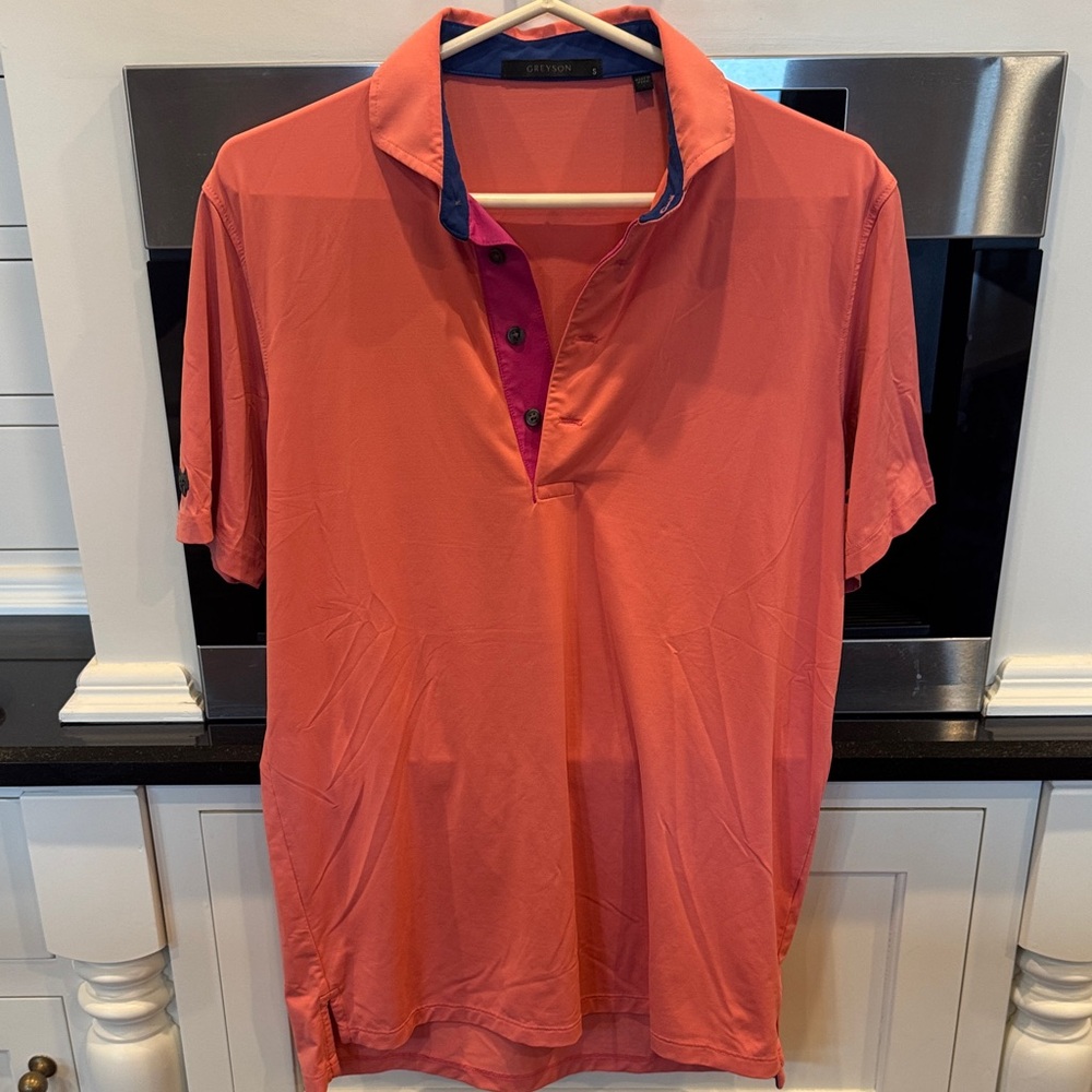 Greyson Coral Polo Shirt with Accents